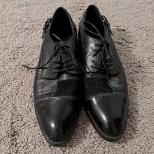 COACH Black Suede Oxfords